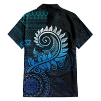 New Zealand Maori Koru Fern Family Matching Short Sleeve Bodycon Dress and Hawaiian Shirt Spiral Polynesian Style Aqua Gradient