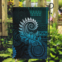 New Zealand Maori Koru Fern Garden Flag Spiral Polynesian Style Aqua Gradient LT05 Garden Flag Aqua - Polynesian Pride