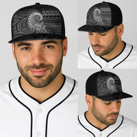 New Zealand Maori Koru Fern Baseball Net Cap Spiral Polynesian Style Gray - Polynesian Pride
