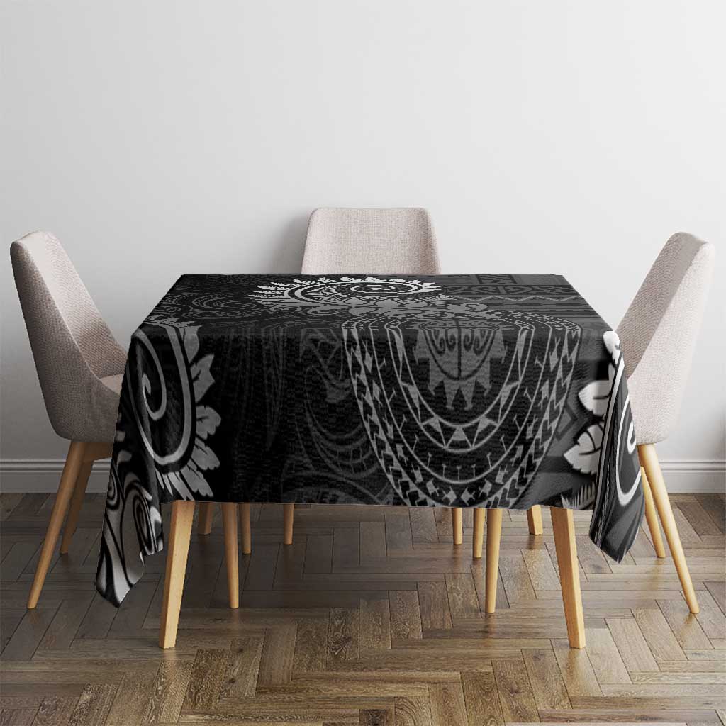 New Zealand Maori Koru Fern Tablecloth Spiral Polynesian Style Gray