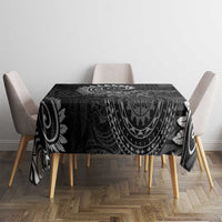 New Zealand Maori Koru Fern Tablecloth Spiral Polynesian Style Gray