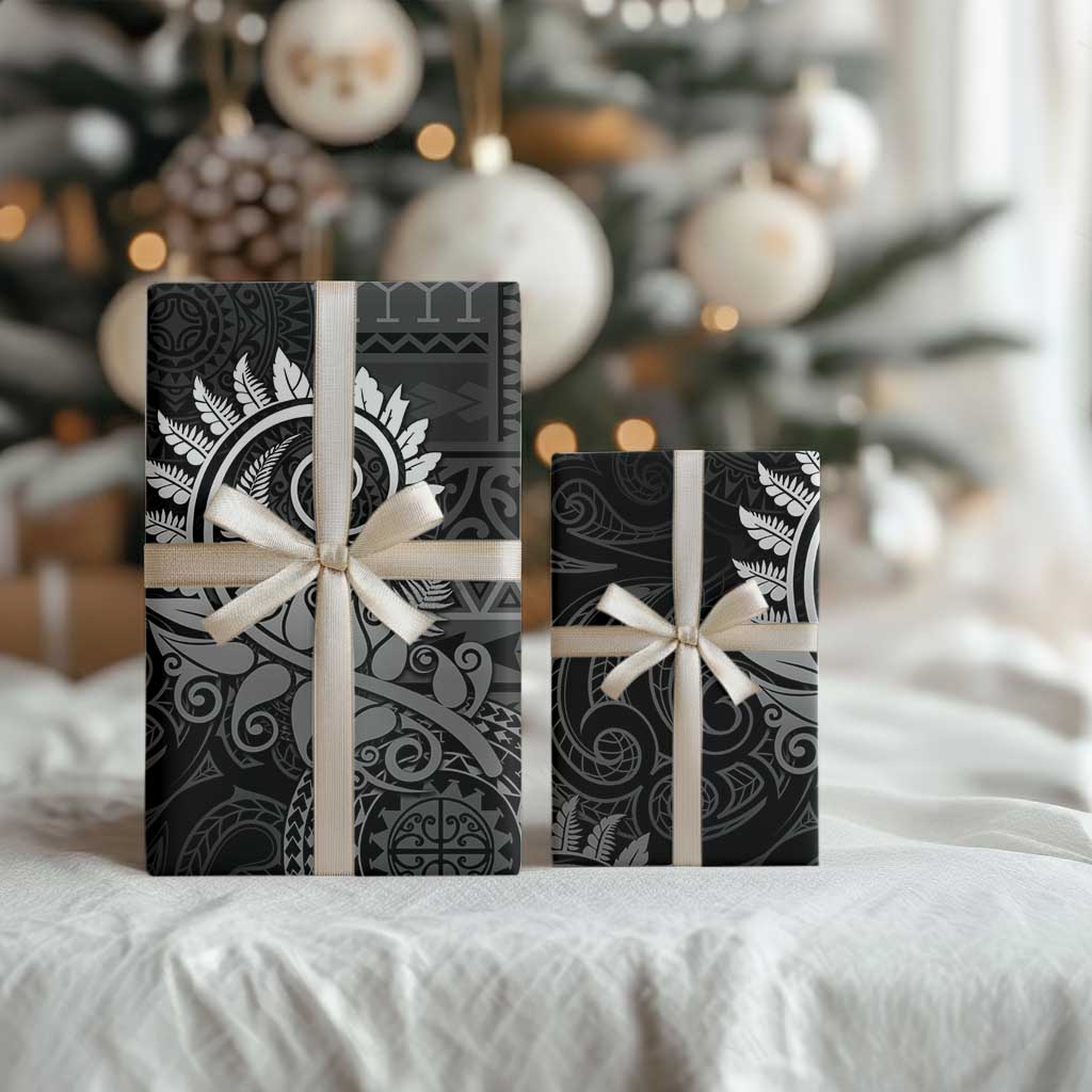 New Zealand Maori Koru Fern Wrapping Paper Spiral Polynesian Style Gray - Polynesian Pride