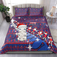 New Zealand Christmas Bedding Set Haka Fern Santa Tiki Meri Kirihimete LT05 - Polynesian Pride