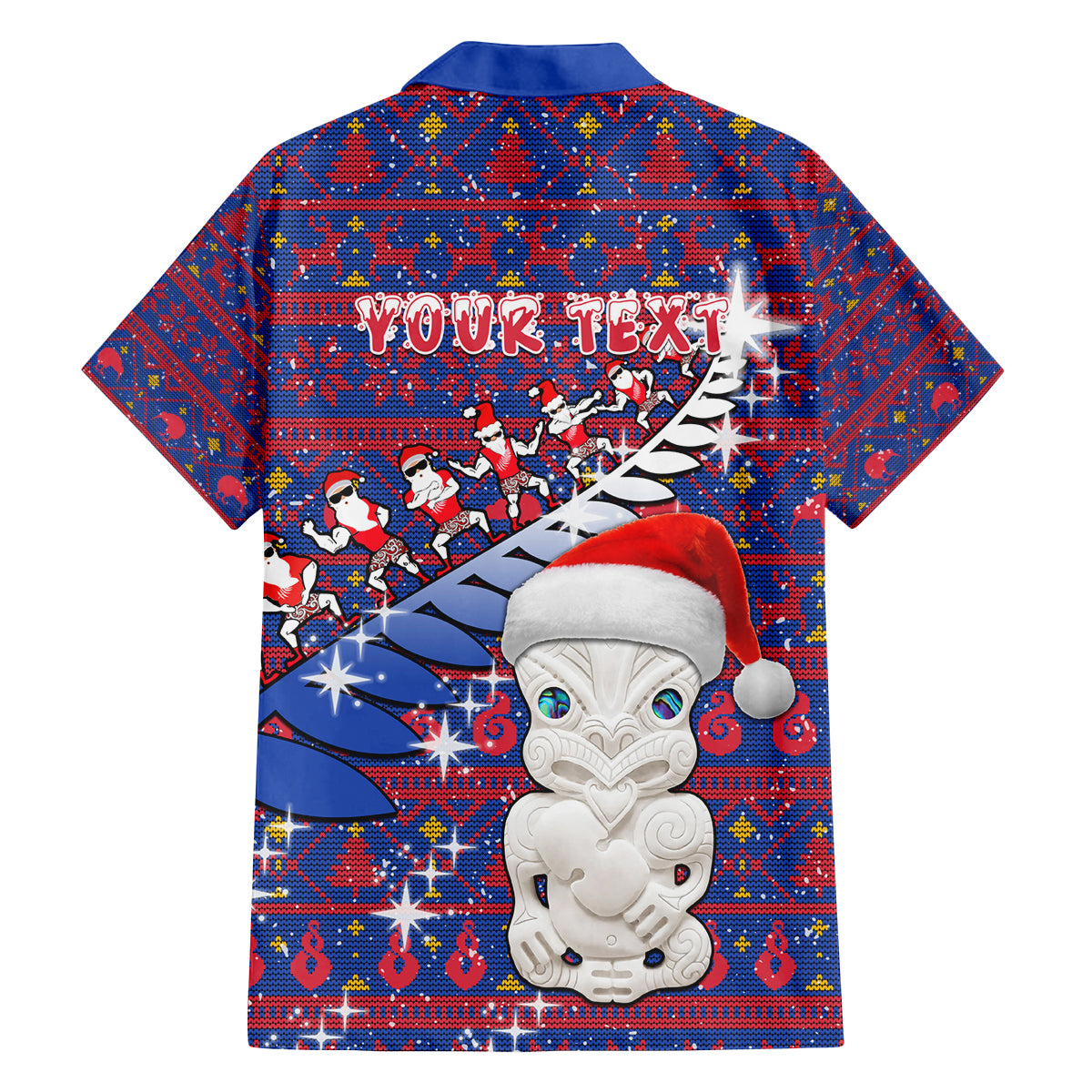 Personalized New Zealand Christmas Family Matching Summer Maxi Dress and Hawaiian Shirt Haka Fern Santa Tiki Meri Kirihimete LT05 - Polynesian Pride