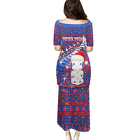 Personalized New Zealand Christmas Puletasi Haka Fern Santa Tiki Meri Kirihimete LT05 - Polynesian Pride