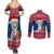 Guam Christmas Couples Matching Summer Maxi Dress and Long Sleeve Button Shirts Guaman Seal Poinsettia Felis Pasgua LT05 - Polynesian Pride