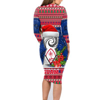 Guam Christmas Family Matching Long Sleeve Bodycon Dress and Hawaiian Shirt Guaman Seal Poinsettia Felis Pasgua LT05 - Polynesian Pride