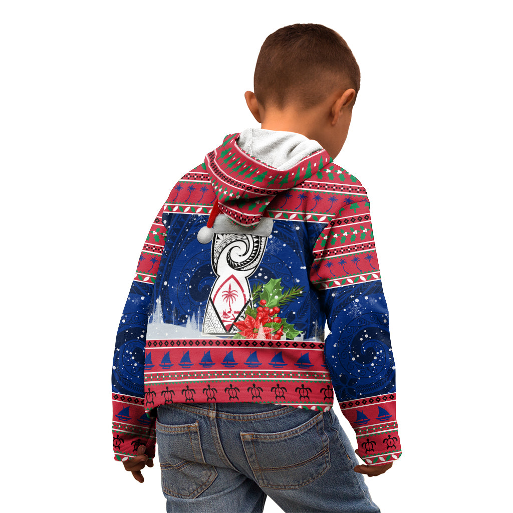 Guam Christmas Kid Hoodie Guaman Seal Poinsettia Felis Pasgua LT05 - Polynesian Pride