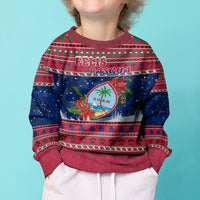 Guam Christmas Kid Ugly Christmas Sweater Guaman Seal Poinsettia Felis Pasgua LT05 - Polynesian Pride