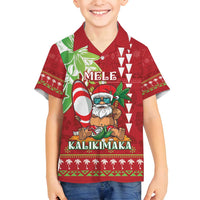 Personalised Hawaii Christmas Family Matching Tank Maxi Dress and Hawaiian Shirt Funny Santa Claus Surf Mele Kalikimaka