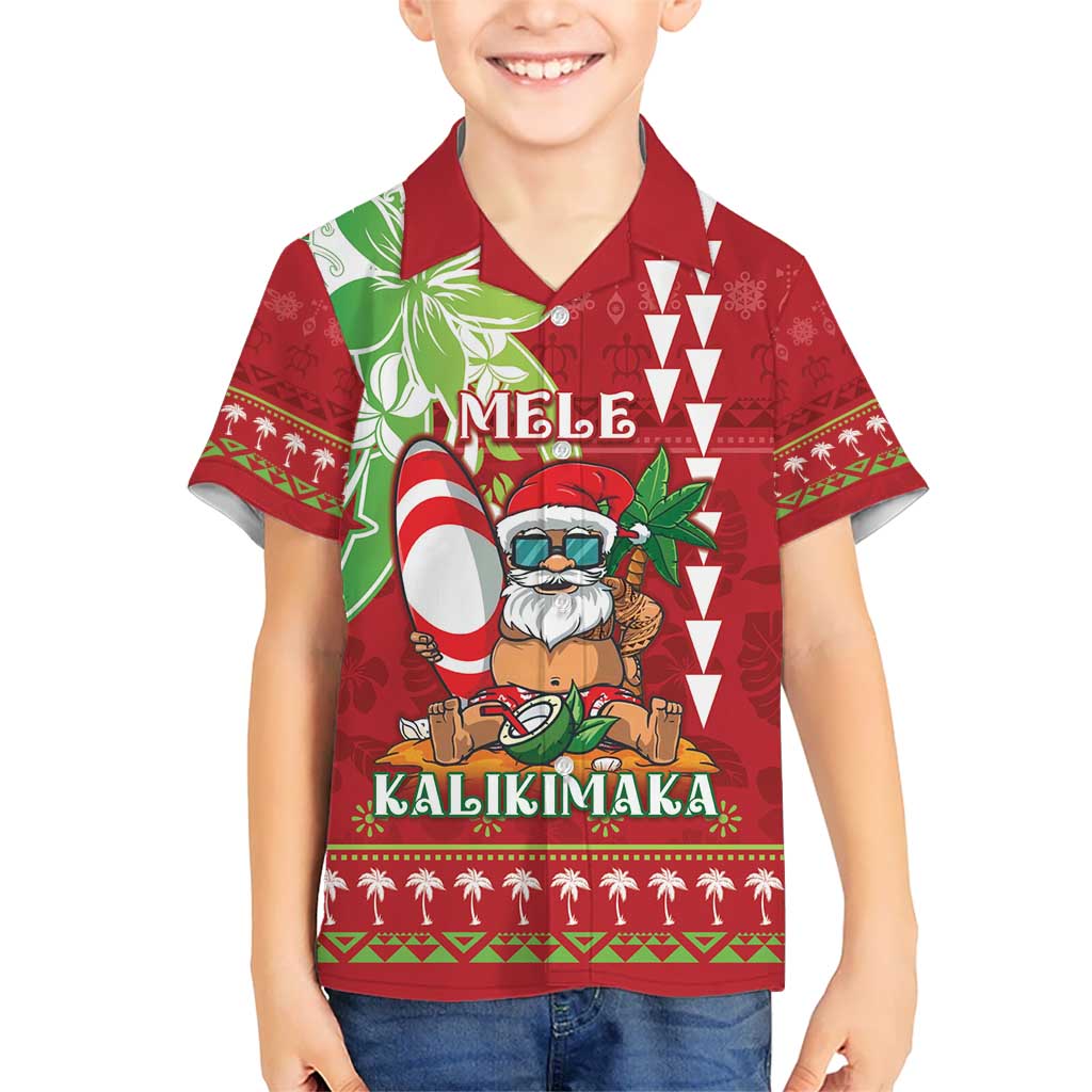 Personalised Hawaii Christmas Kid Hawaiian Shirt Funny Santa Claus Surf Mele Kalikimaka