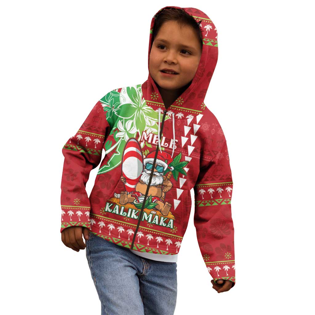 Personalised Hawaii Christmas Kid Hoodie Funny Santa Claus Surf Mele Kalikimaka