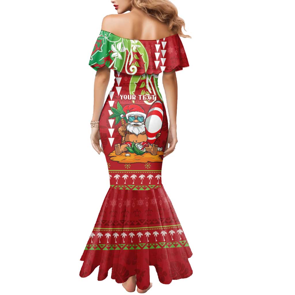Personalised Hawaii Christmas Mermaid Dress Funny Santa Claus Surf Mele Kalikimaka