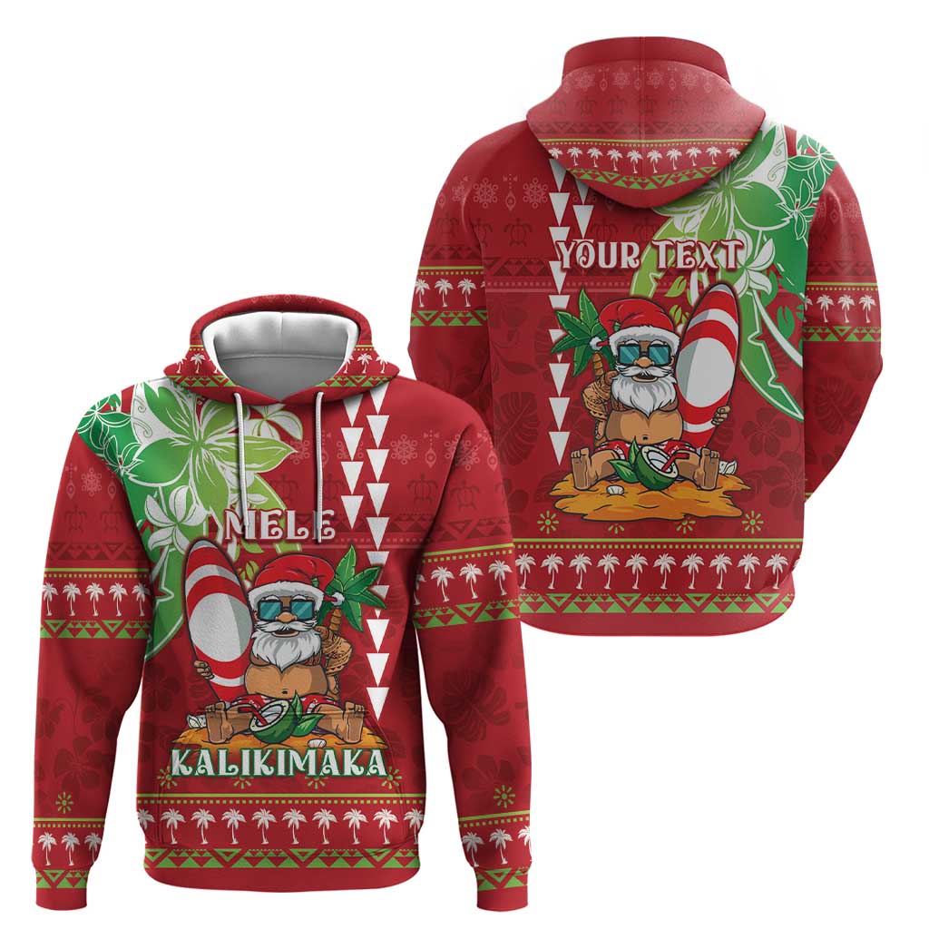 Personalised Hawaii Christmas Zip Hoodie Funny Santa Claus Surf Mele Kalikimaka