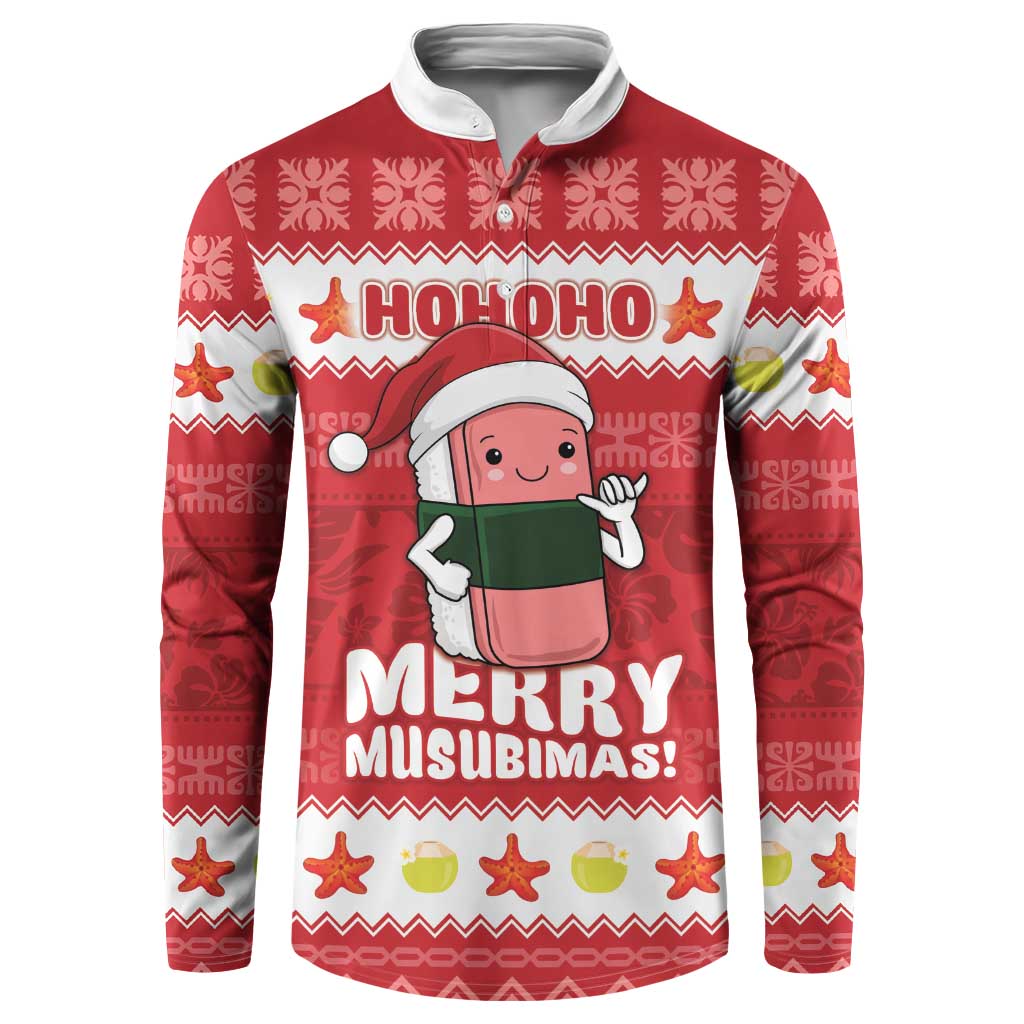 Hawaii Funny Christmas Button Sweatshirt Spam Musubi Santa