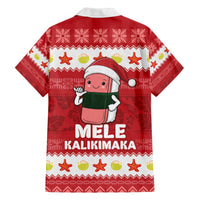 Hawaii Funny Christmas Family Matching Off The Shoulder Long Sleeve Dress and Hawaiian Shirt Spam Musubi Santa