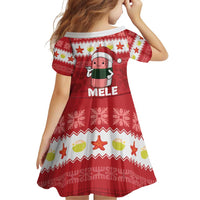 Hawaii Funny Christmas Family Matching Off Shoulder Short Dress and Hawaiian Shirt Spam Musubi Santa