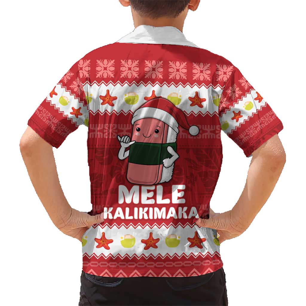 Hawaii Funny Christmas Kid Hawaiian Shirt Spam Musubi Santa