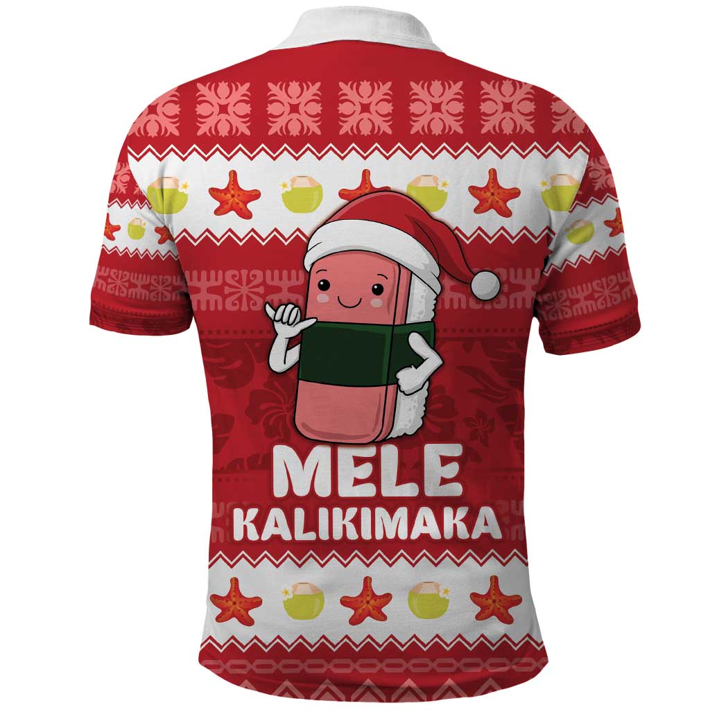 Hawaii Funny Christmas Polo Shirt Spam Musubi Santa