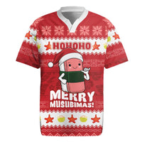Hawaii Funny Christmas Rugby Jersey Spam Musubi Santa