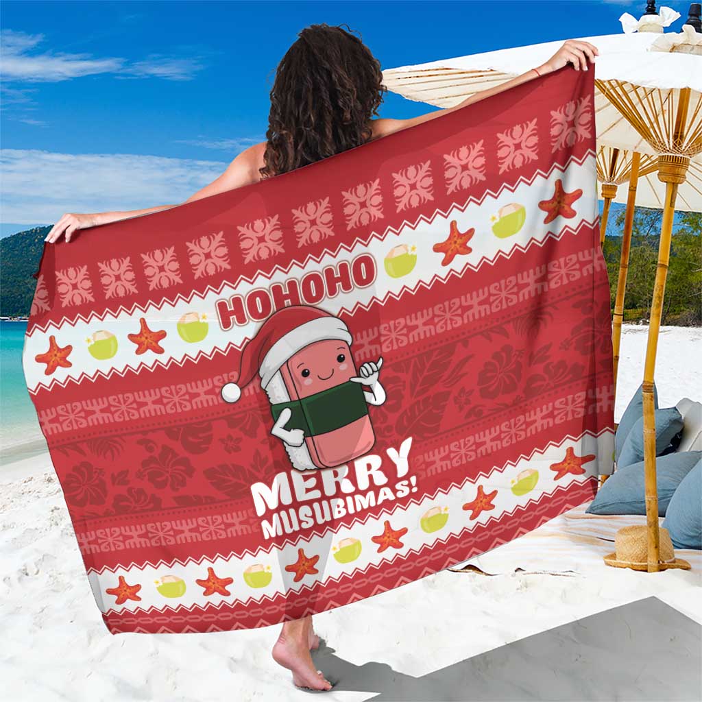 Hawaii Funny Christmas Sarong Spam Musubi Santa
