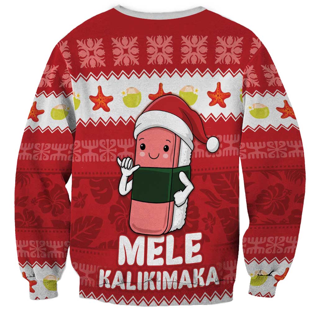 Hawaii Funny Christmas Sweatshirt Spam Musubi Santa