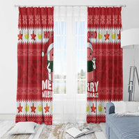Hawaii Funny Christmas Window Curtain Spam Musubi Santa