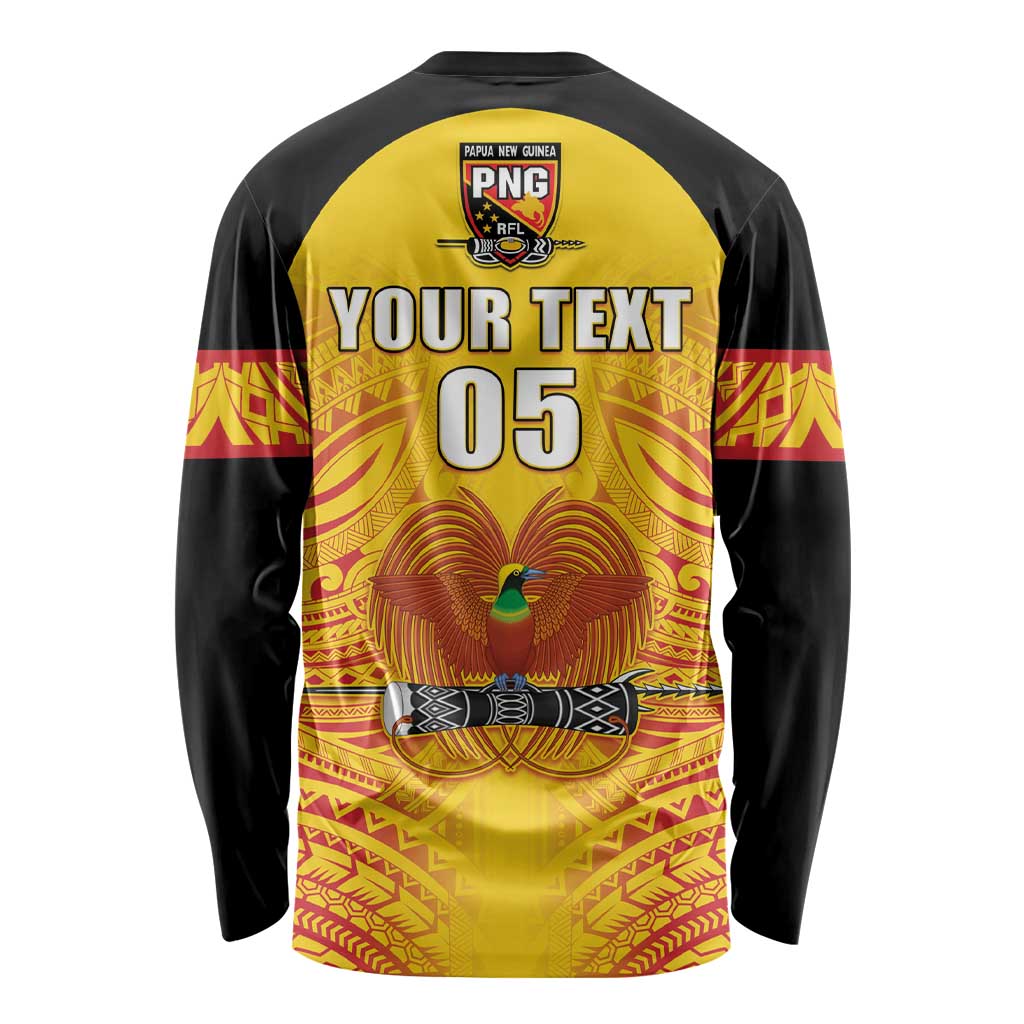 Papua New Guinea Rugby Custom Long Sleeve Shirt Kumul Pride Go Champions