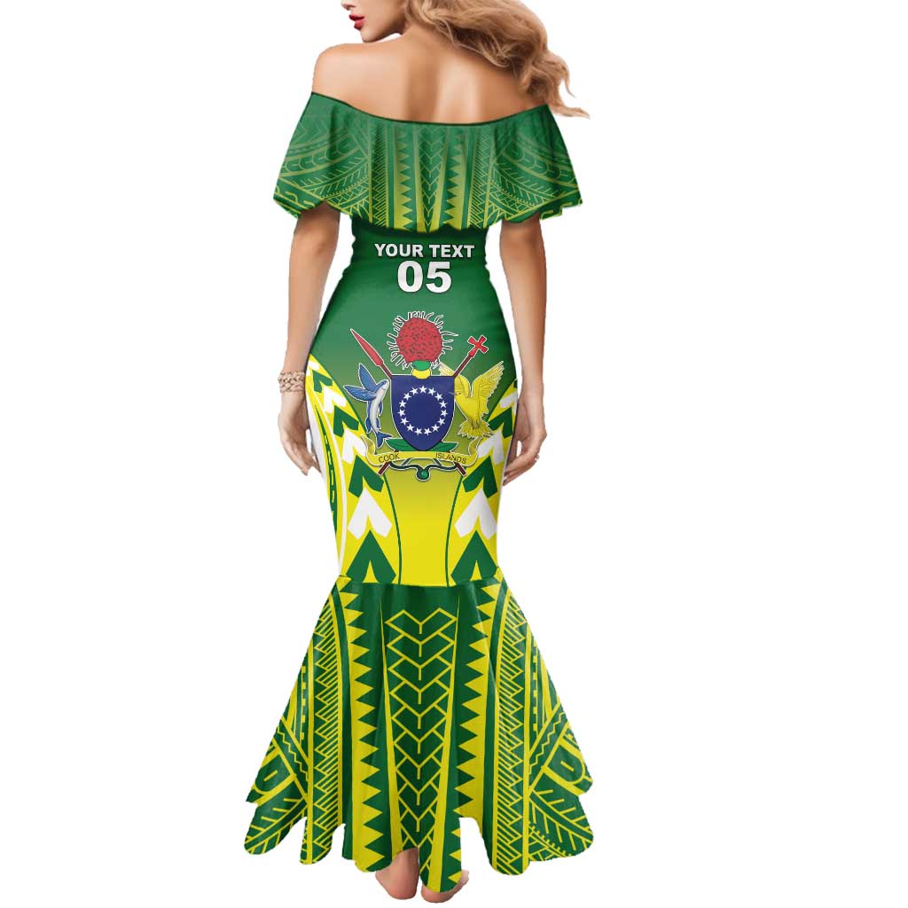 Cook Islands Rugby Custom Family Matching Mermaid Dress and Hawaiian Shirt The Kukis Go Champions