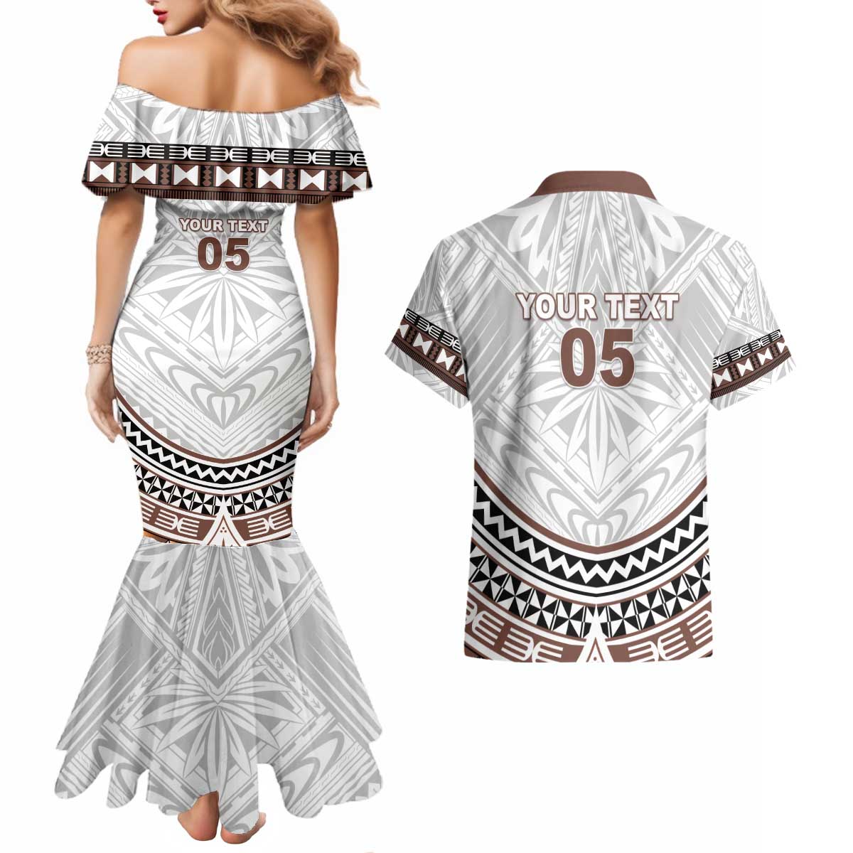Fiji Rugby Custom Couples Matching Mermaid Dress and Hawaiian Shirt Fijian Bati Go Champions
