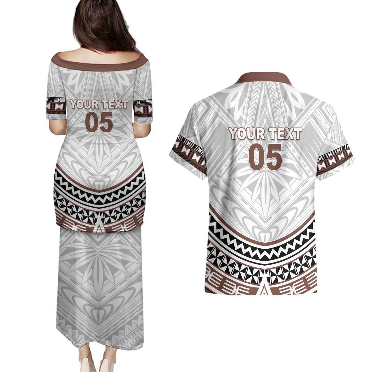 Fiji Rugby Custom Couples Matching Puletasi and Hawaiian Shirt Fijian Bati Go Champions