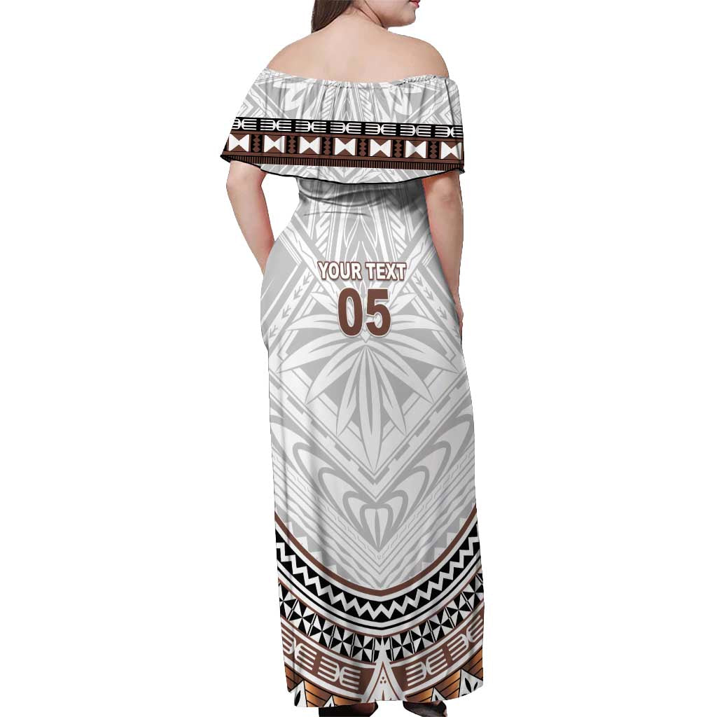Fiji Rugby Custom Off Shoulder Maxi Dress Fijian Bati Go Champions