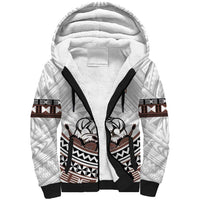 Fiji Rugby Custom Sherpa Hoodie Fijian Bati Go Champions LT05 Unisex White - Polynesian Pride