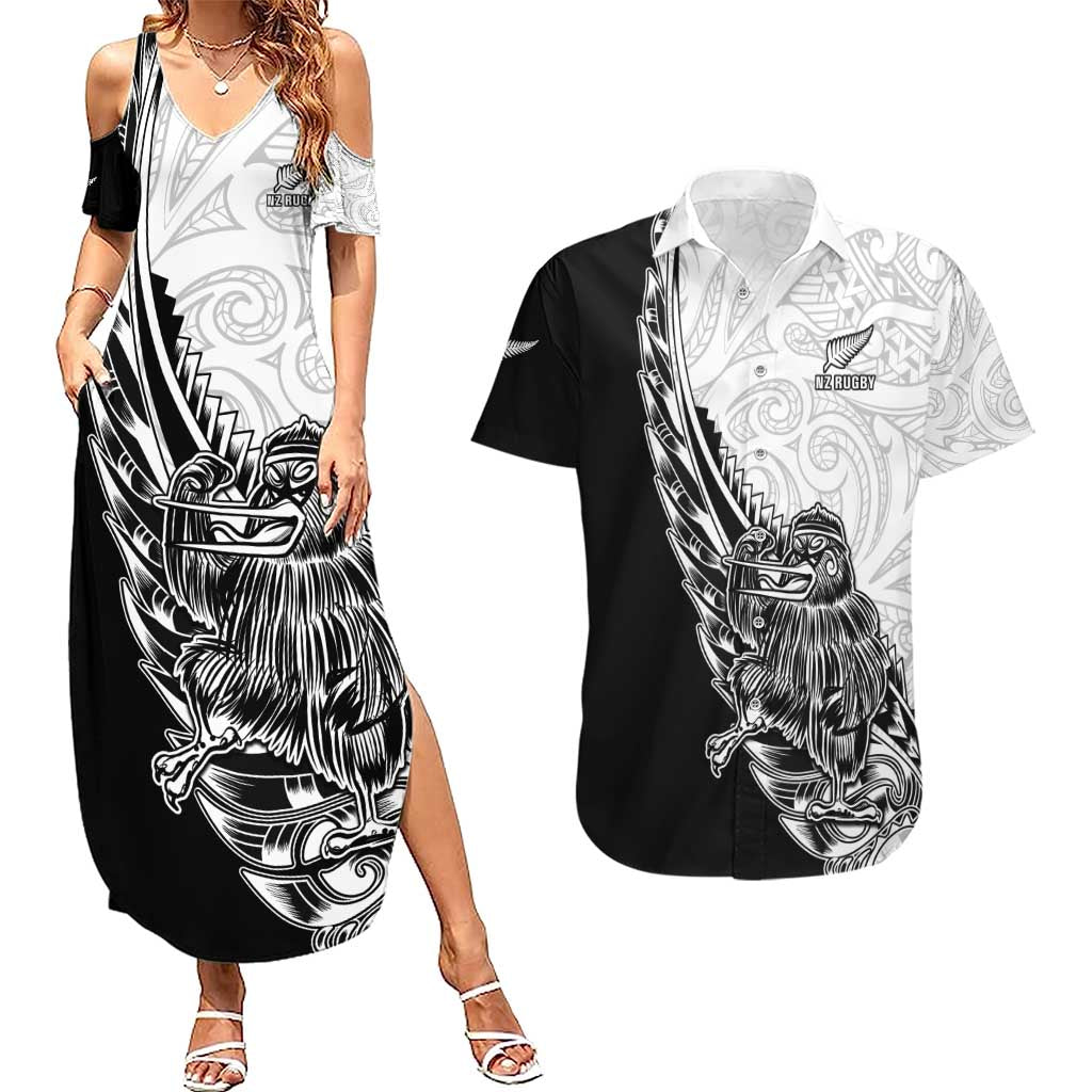 New Zealand Kiwi Rugby Custom Couples Matching Summer Maxi Dress and Hawaiian Shirt Go Champions Maori Pattern