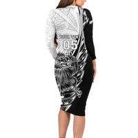 New Zealand Kiwi Rugby Custom Family Matching Long Sleeve Bodycon Dress and Hawaiian Shirt Go Champions Maori Pattern