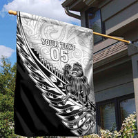 New Zealand Kiwi Rugby Custom Garden Flag Go Champions Maori Pattern