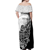 New Zealand Kiwi Rugby Custom Off Shoulder Maxi Dress Go Champions Maori Pattern LT05 - Polynesian Pride
