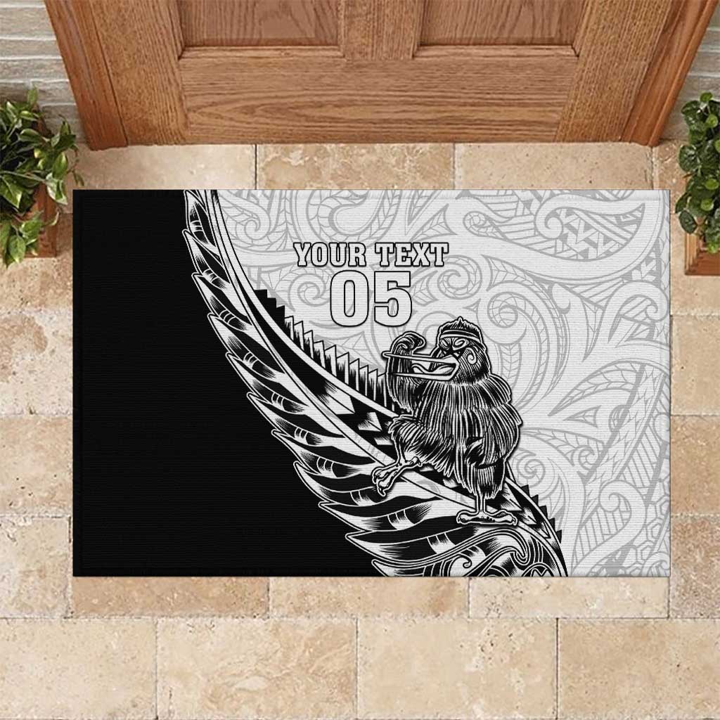 New Zealand Kiwi Rugby Custom Rubber Doormat Go Champions Maori Pattern