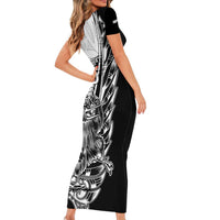 New Zealand Kiwi Rugby Custom Short Sleeve Bodycon Dress Go Champions Maori Pattern LT05 - Polynesian Pride