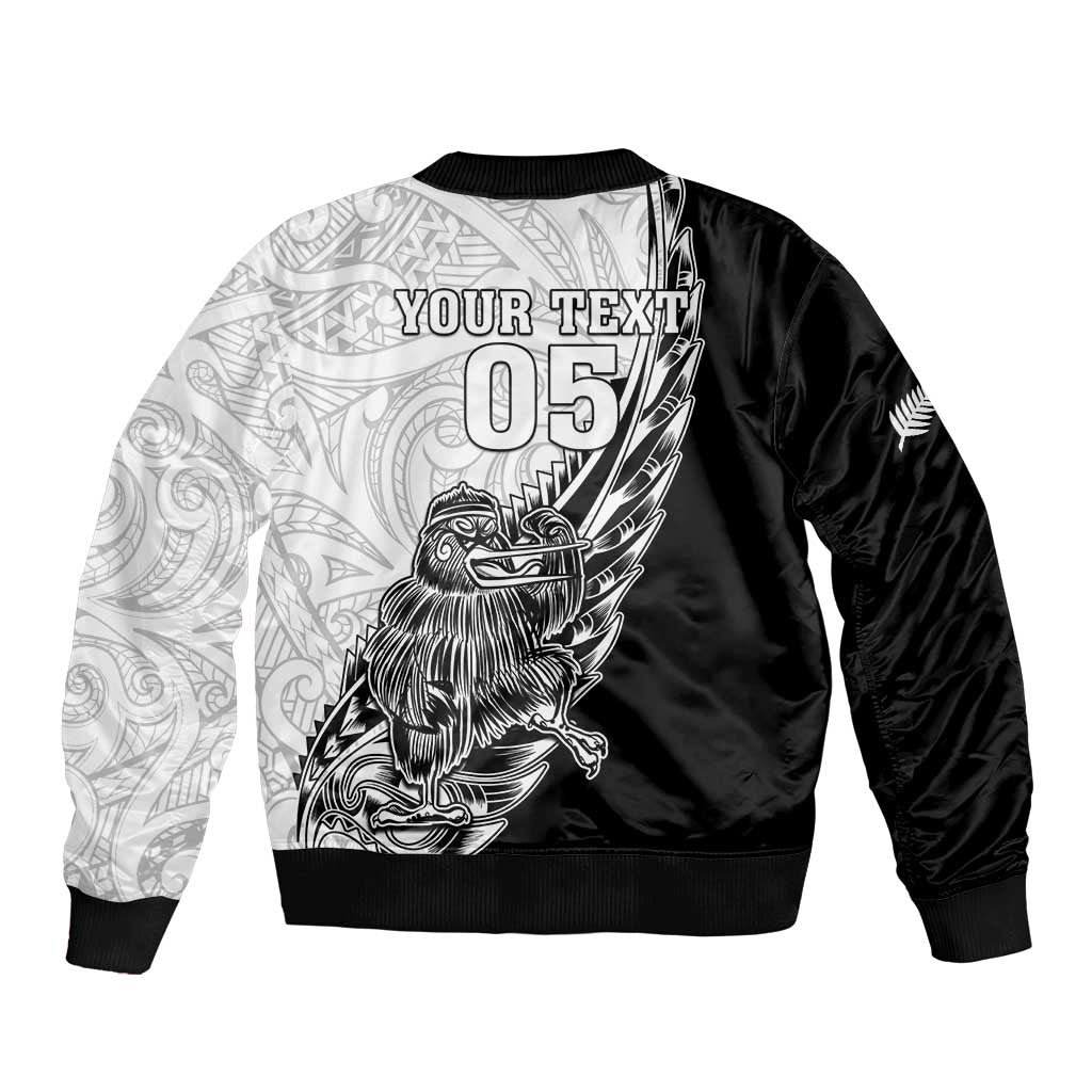 New Zealand Kiwi Rugby Custom Sleeve Zip Bomber Jacket Go Champions Maori Pattern LT05 - Polynesian Pride