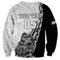 New Zealand Kiwi Rugby Custom Sweatshirt Go Champions Maori Pattern