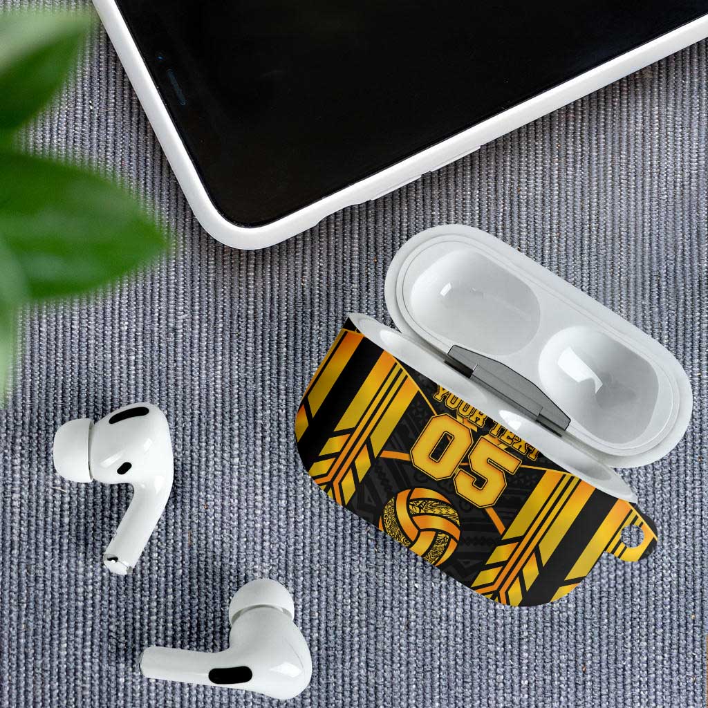 Custom Polynesia Beach Volleyball AirPods Case Gold Polynesian Tribal Pattern LT05 - Polynesian Pride