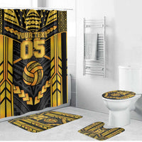 Custom Polynesia Beach Volleyball Bathroom Set Gold Polynesian Tribal Pattern LT05 Bathroom Set (4 pcs) Gold - Polynesian Pride