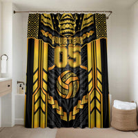 Custom Polynesia Beach Volleyball Bathroom Set Gold Polynesian Tribal Pattern LT05 Shower Curtain Only Gold - Polynesian Pride