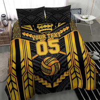 Custom Polynesia Beach Volleyball Bedding Set Gold Polynesian Tribal Pattern LT05 - Polynesian Pride