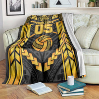 Custom Polynesia Beach Volleyball Blanket Gold Polynesian Tribal Pattern LT05 Gold - Polynesian Pride