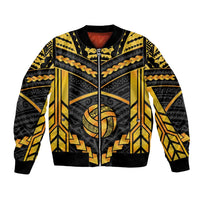 Custom Polynesia Beach Volleyball Bomber Jacket Gold Polynesian Tribal Pattern LT05 Unisex Gold - Polynesian Pride