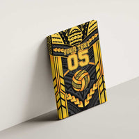 Custom Polynesia Beach Volleyball Canvas Wall Art Gold Polynesian Tribal Pattern LT05 - Polynesian Pride