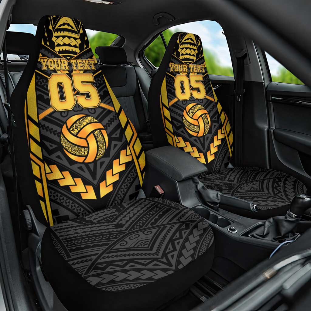 Custom Polynesia Beach Volleyball Car Seat Cover Gold Polynesian Tribal Pattern LT05 One Size Gold - Polynesian Pride