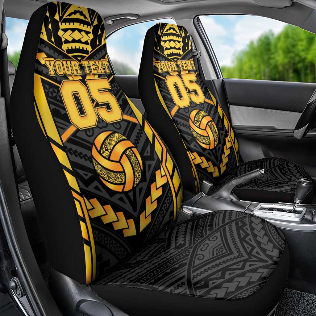 Custom Polynesia Beach Volleyball Car Seat Cover Gold Polynesian Tribal Pattern LT05 - Polynesian Pride